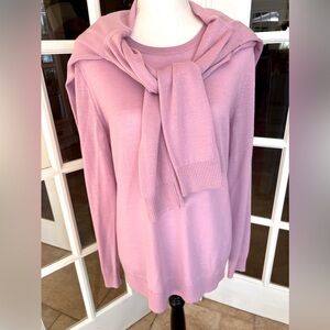 Luxurious Merino Sweater Set Purple Lilac Lord & Taylor Extra Fine Merino Large